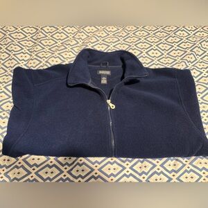Lands' End Men's Dark Blue Fleece Zip-up